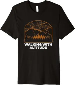 Walking with Altitude Camping Mountain Camper Summit Hiking Premium T-Shirt