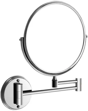 Wall-Mounted Makeup Mirror Retractable Folding Bathroom Wall-Mounted Mirror Makeup Magnifying Glass Without Punching Mirror (Color : 1)
