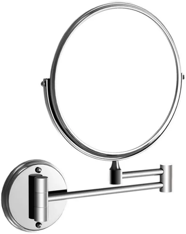 Wall-Mounted Makeup Mirror Retractable Folding Bathroom Wall-Mounted Mirror Makeup Magnifying Glass Without Punching Mirror (Color : 1)