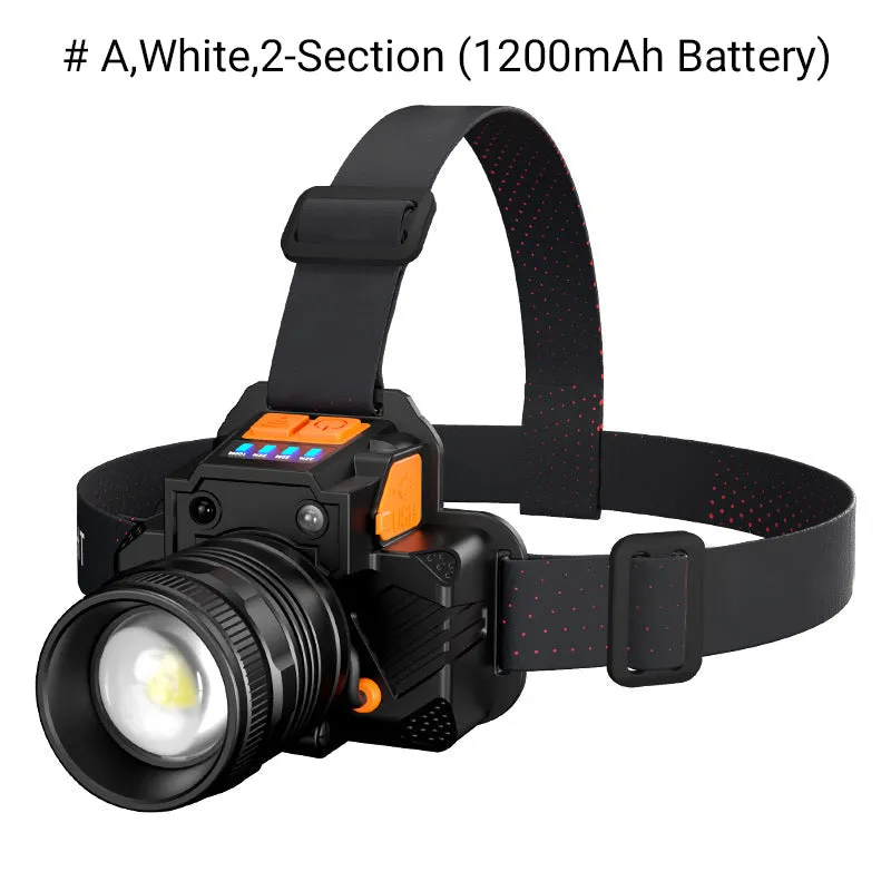Waterproof Bright Rechargeable Headlamp Flashlight