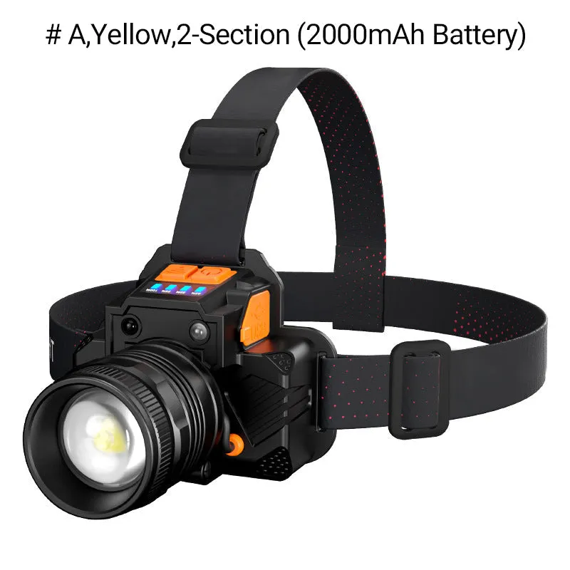 Waterproof Bright Rechargeable Headlamp Flashlight