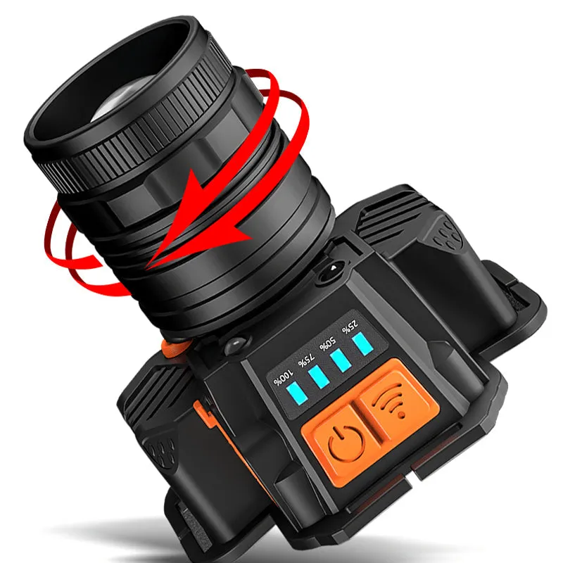 Waterproof Bright Rechargeable Headlamp Flashlight