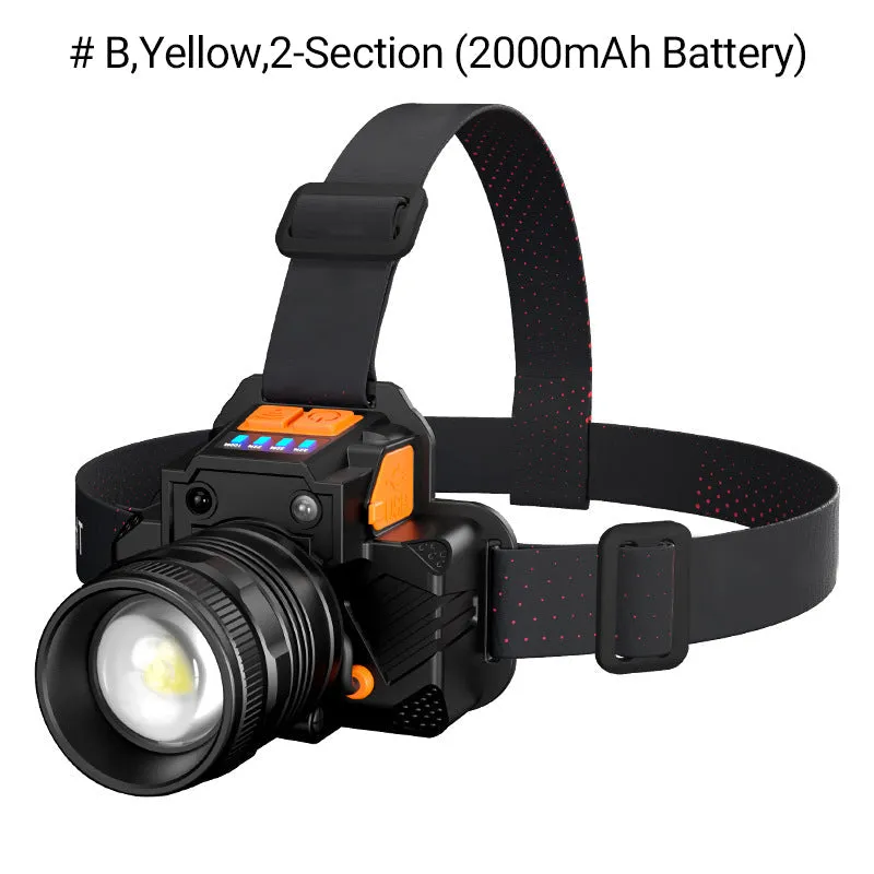 Waterproof Bright Rechargeable Headlamp Flashlight