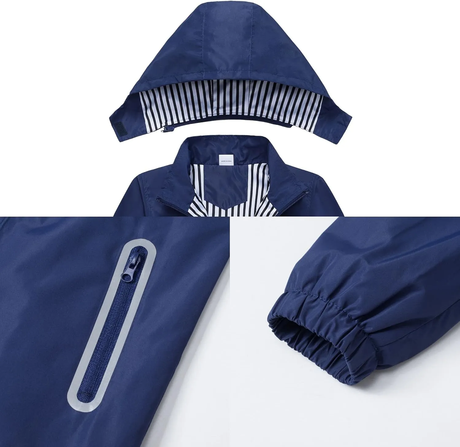 Waterproof Hooded Jacket for Boys Girls,Kids Raincoats Outdoor Windbreaker Dinosaur Rain Jacket