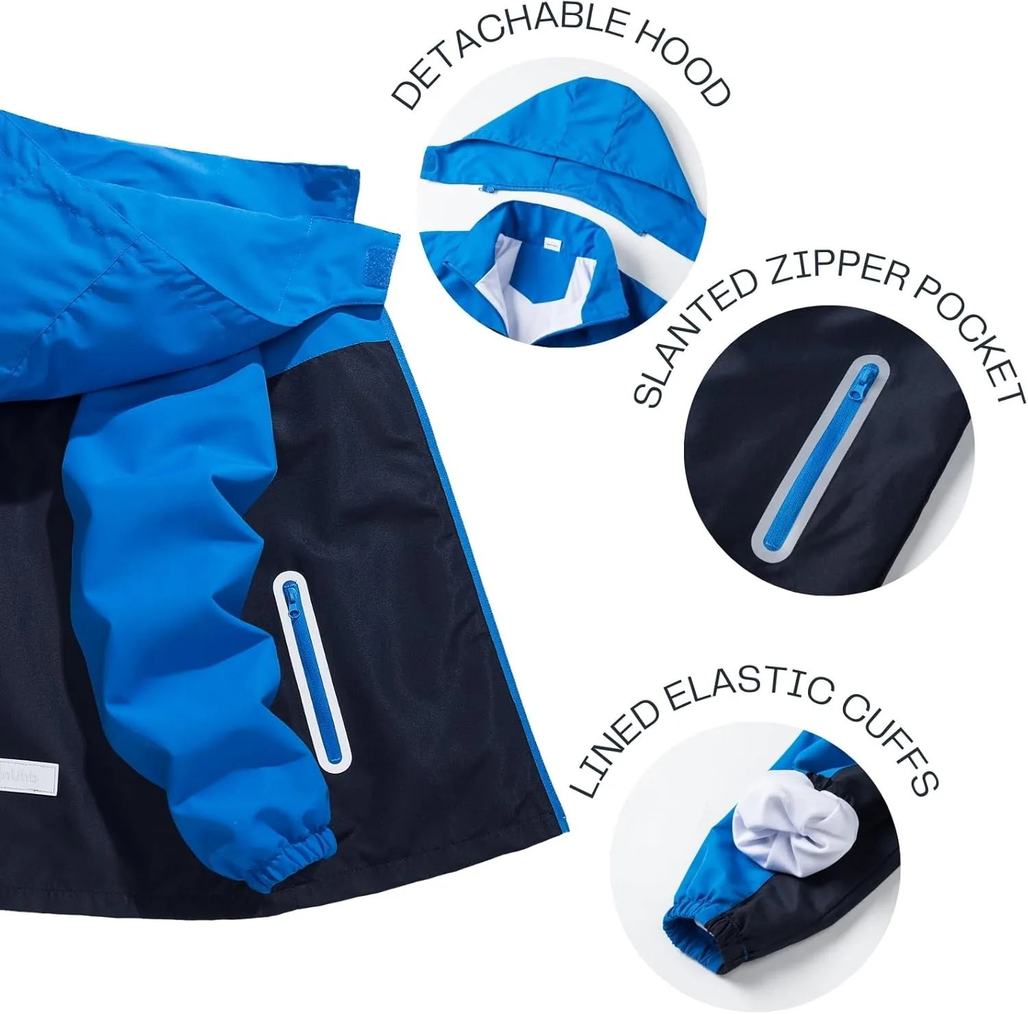 Waterproof Hooded Jacket for Boys Girls,Kids Raincoats Outdoor Windbreaker Dinosaur Rain Jacket