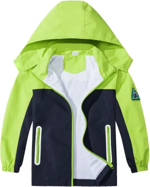 Waterproof Hooded Jacket for Boys Girls,Kids Raincoats Outdoor Windbreaker Dinosaur Rain Jacket