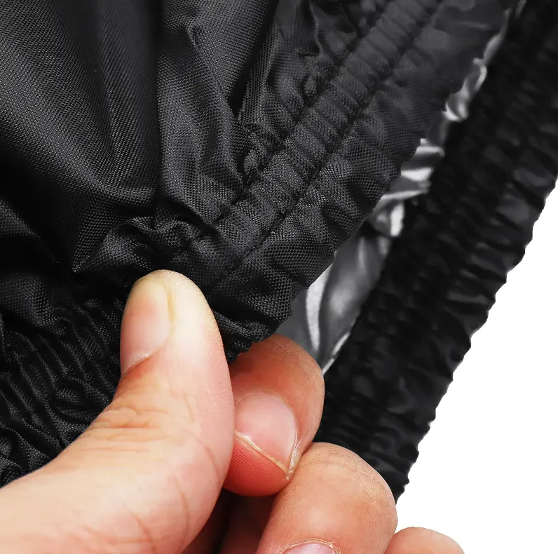 Waterproof Motorcycle Cover Outdoor with Anti-Theft Lock Hole - Black
