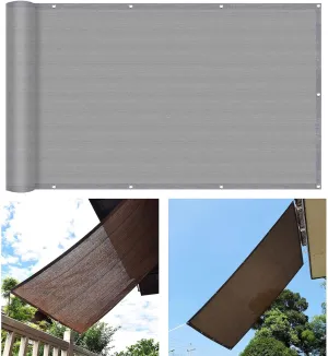 Waterproof Sun Shade Rectangle Sail,Outdoor Hot Tub Shelter 3.8 x 6m Sun & Wind Protection Awning for Balcony Terrace Garden Easy Installation Grey Color Includes Free Rope