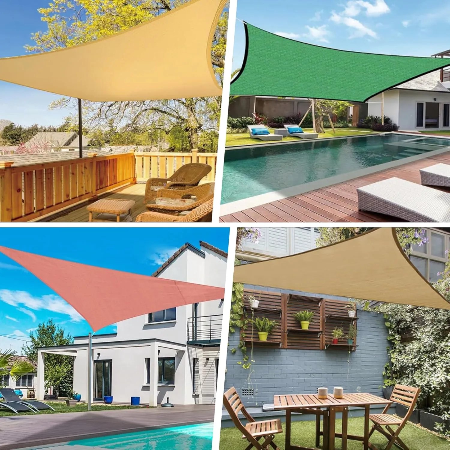 Waterproof Sun Shade Sail, 16'x 16'x 16' 95% UV Block Sun Shade Canopy Triangle Outdoor Shade Cover, Awning Shelter for Outdoor Patio Garden Backyard, Customizable（Light Gray）