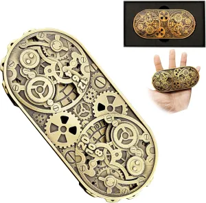 Wheel of Time DND Spinner Dice, 7-in-1 Metal Dice Set with Gift Case for Dungeons and Dragons Gamer, Polyhedral Roleplay Game Dice, Fantasy D&D Tabletop RPG Accessories Gift (Bronze)