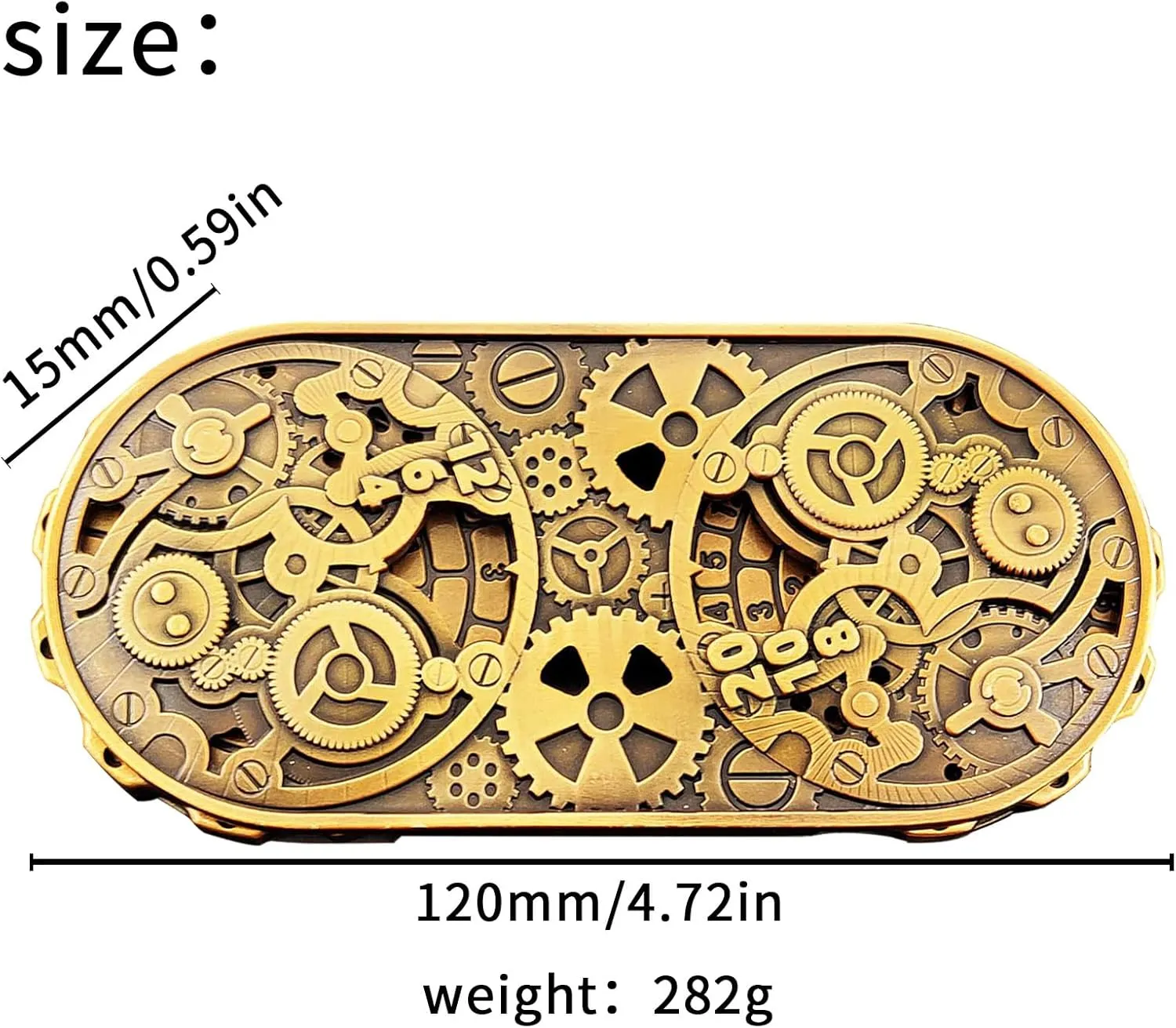 Wheel of Time DND Spinner Dice, 7-in-1 Metal Dice Set with Gift Case for Dungeons and Dragons Gamer, Polyhedral Roleplay Game Dice, Fantasy D&D Tabletop RPG Accessories Gift (Bronze)