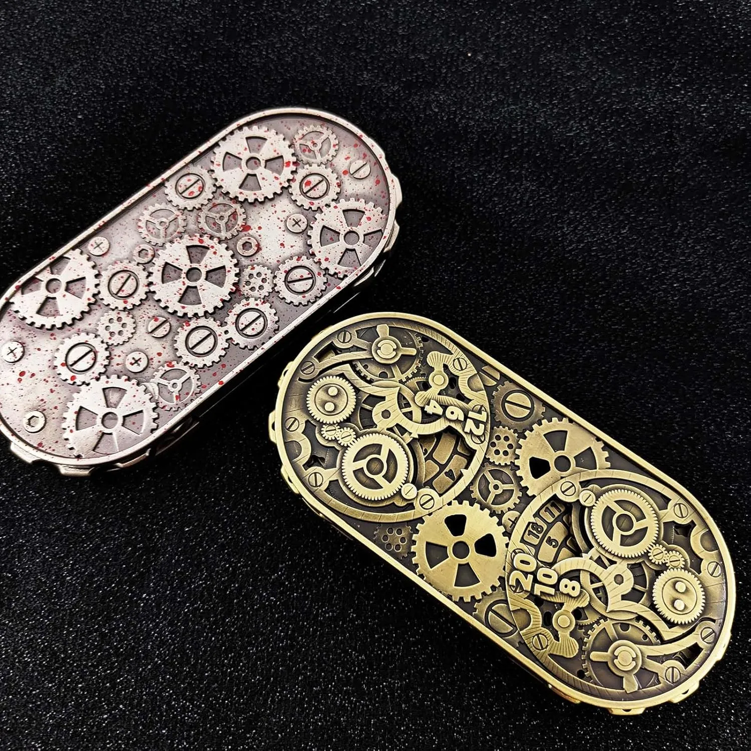 Wheel of Time DND Spinner Dice, 7-in-1 Metal Dice Set with Gift Case for Dungeons and Dragons Gamer, Polyhedral Roleplay Game Dice, Fantasy D&D Tabletop RPG Accessories Gift (Bronze)