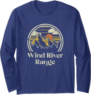 Wind River Range Mountains Wyoming Hiking Outdoors Retro Long Sleeve T-Shirt
