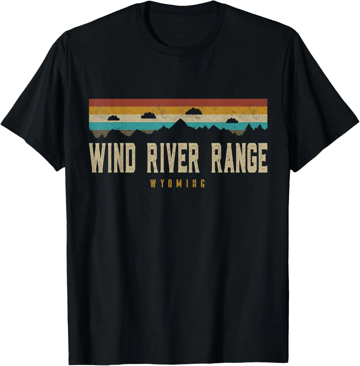 Wind River Range Mountains Wyoming Hiking Outdoors Retro T-Shirt