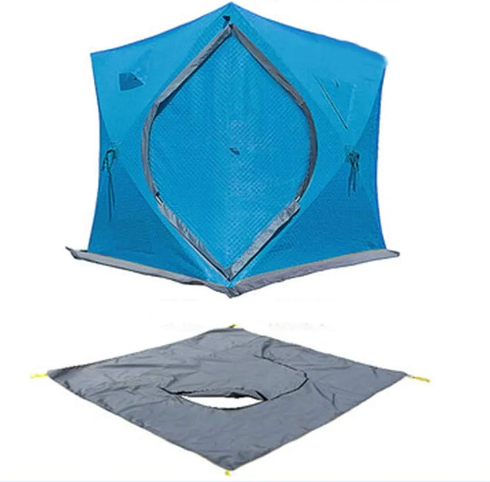 Winter Tent Winter Ice Fishing Tent Outdoor Camping Tent 3 Season Windproof Mountaineering Hiking and Fishing to Quickly Set Up 4 People for Family Short Weekends (Blue Tent A) (Blue Tent B)