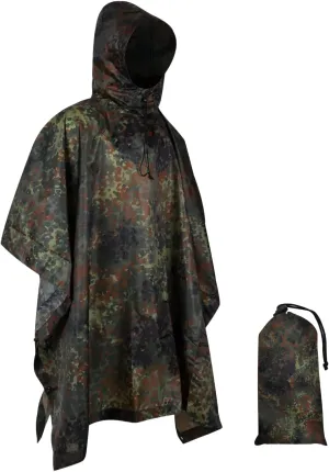 WINWAY Military Style Poncho Multi Use Rip-Stop Camouflage Raincoat