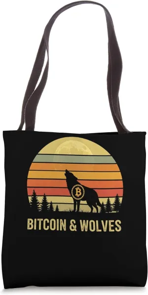 wolf blockchain digital finance investment power Bitcoin Tote Bag