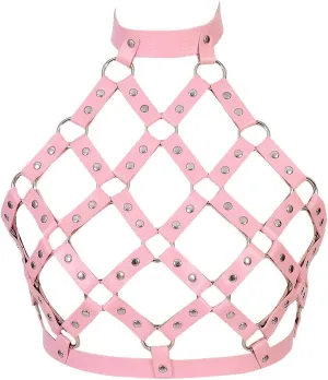 Women Punk Leather Harness Bra Body Cage Crop Tops Bondage Waist Belt Adjust Festival Rave Halloween Costume