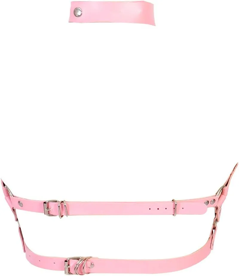 Women Punk Leather Harness Bra Body Cage Crop Tops Bondage Waist Belt Adjust Festival Rave Halloween Costume