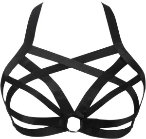 Womens Balconette Womens Bra Elastic Cupless Cage Bra Strappy Hollow Out