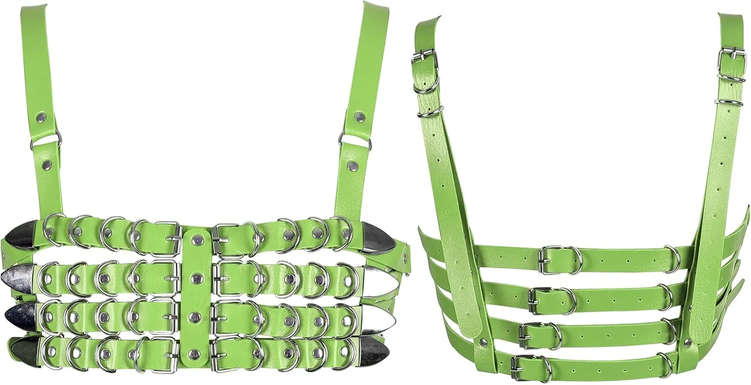 Womens Leather Full Cage Body Harness Tops Hollow Out Lingerie Punk Gothic Halloween Rave Clothing