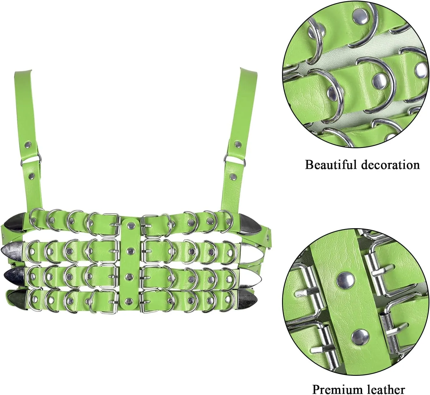 Womens Leather Full Cage Body Harness Tops Hollow Out Lingerie Punk Gothic Halloween Rave Clothing