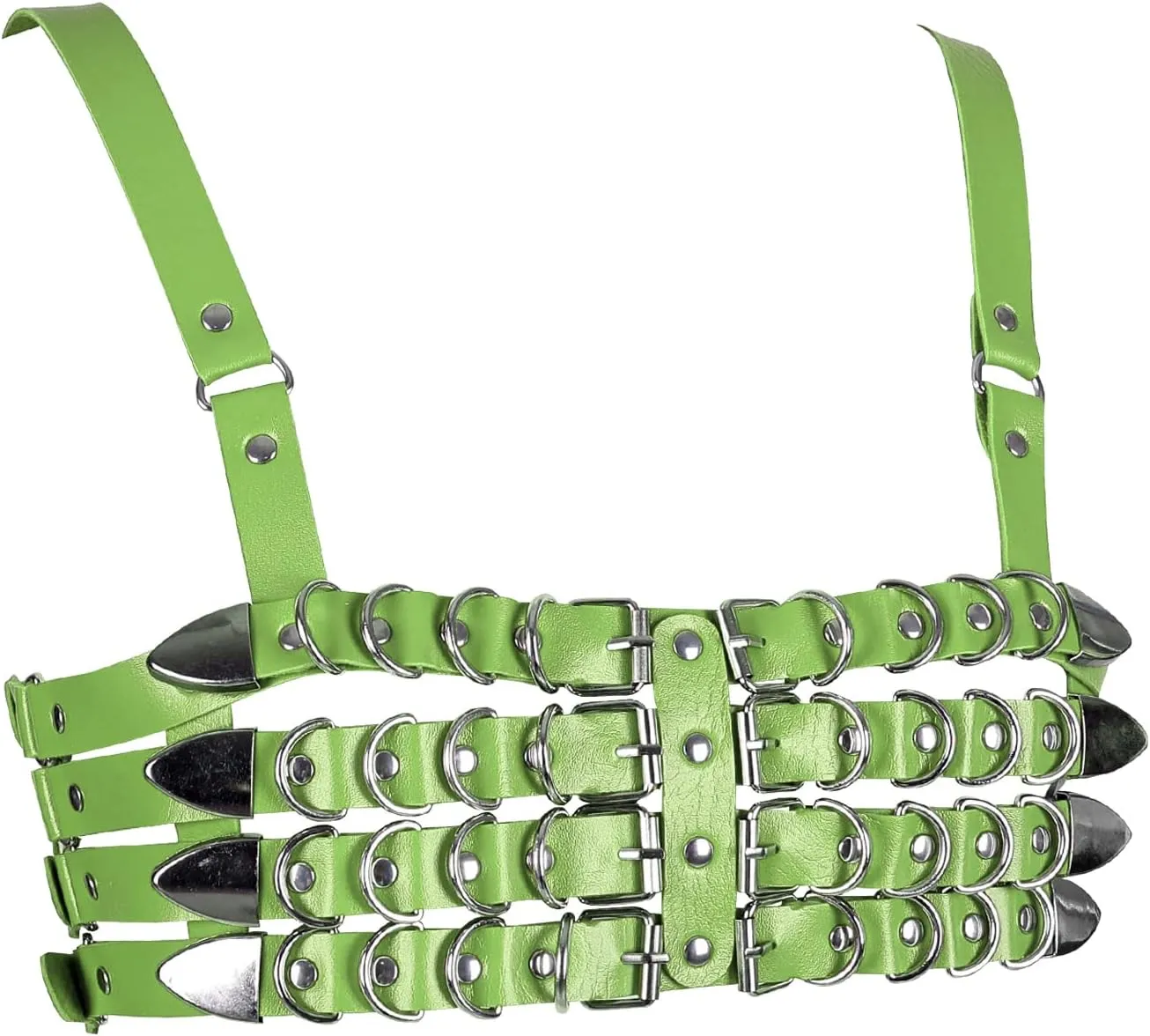 Womens Leather Full Cage Body Harness Tops Hollow Out Lingerie Punk Gothic Halloween Rave Clothing