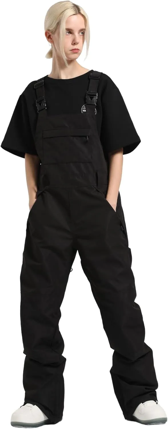 Women's Ski Bib Snow Pants Thigh Bib Overalls Outdoor Bibs Ski Pants Soft Waterproof Insulated Ripstop Snowboarding