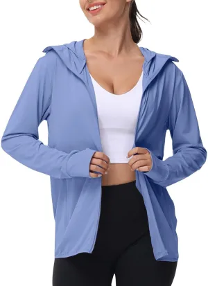 Women's UPF 50  UV Sun Protection Jacket Hooded SPF Cooling Sun Shirt Lightweight Hiking Fishing Summer Clothing