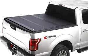 Xcover Low Profile Hard Folding Truck Bed Tonneau Cover, Compatible with 2015-2025 F150 Pickup 5.6 Ft Bed