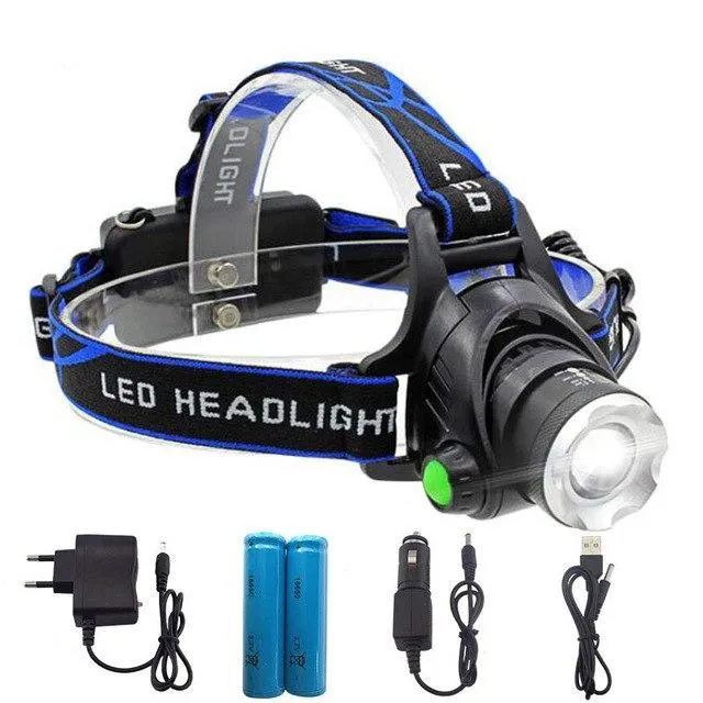 XM-L Q5 Led Headlamp Zoomable Headlight Waterproof Head Torch Flashlight Head Lamp Fishing Hunting Light with 18650 Battery