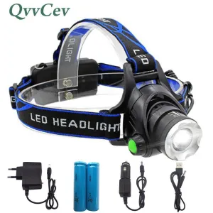 XM-L Q5 Led Headlamp Zoomable Headlight Waterproof Head Torch Flashlight Head Lamp Fishing Hunting Light with 18650 Battery