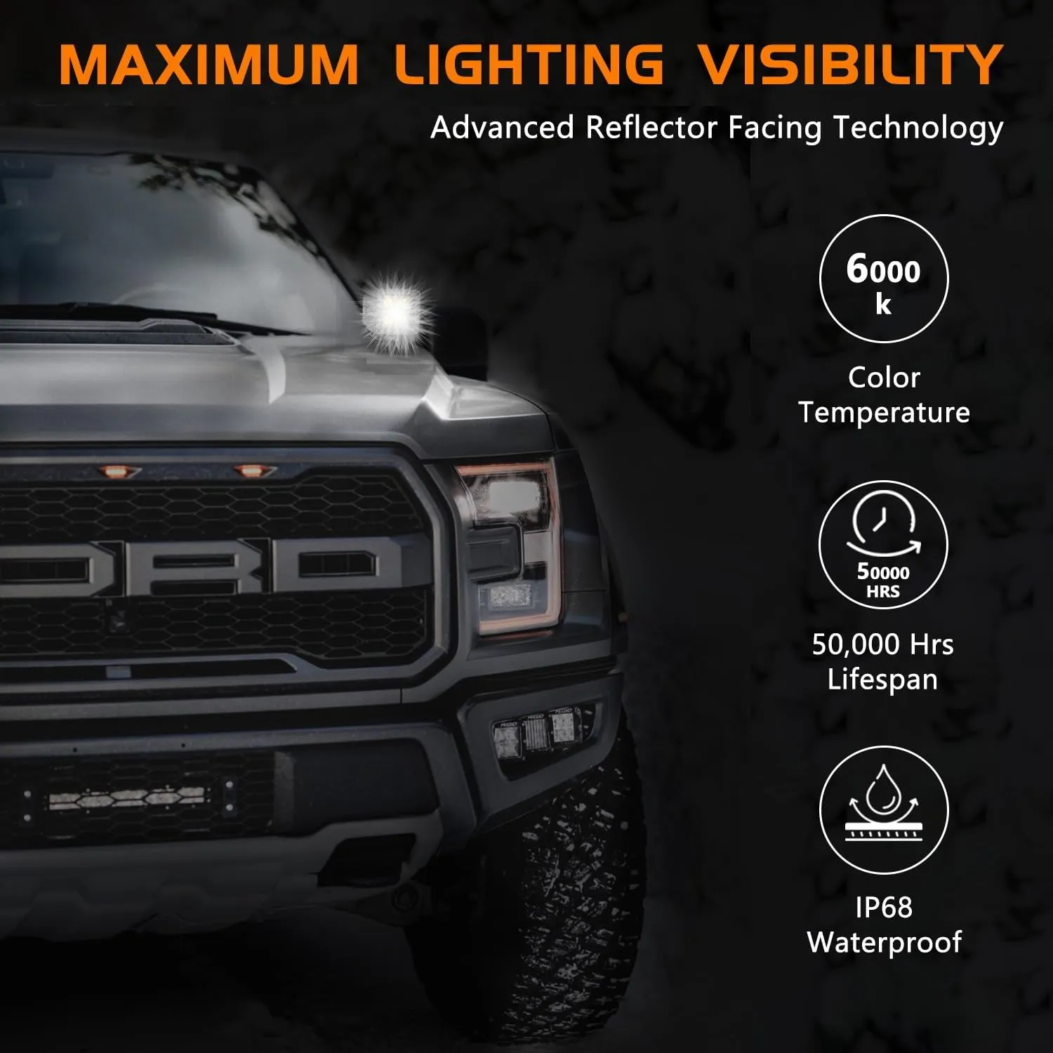 YCHOW-TECH LED Cubes 2PCS 3Inch 100W CREE LED Spot Light Pods 3x3 Fog Lights Square 10000 Lumens Reverse Black Offroad Backup Ditch Light Grill Mount for Truck Golf Cart ATV UTV