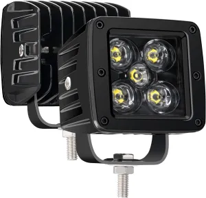 YCHOW-TECH LED Cubes 2PCS 3Inch 100W CREE LED Spot Light Pods 3x3 Fog Lights Square 10000 Lumens Reverse Black Offroad Backup Ditch Light Grill Mount for Truck Golf Cart ATV UTV