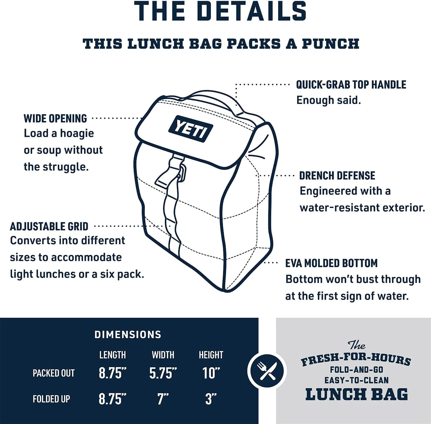 YETI Daytrip Packable Lunch Bag, Camp Green