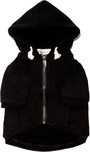 Zip Up Adventure Dog Hoodie with Hook & Loop Pockets and Adjustable Drawstring Hood - XXS to XXL - Multiple Colors - Comfortable & Versatile Dog Hoodies (Black, XXS)