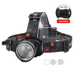 Zoom Headlamp LED Powerful Headlight Waterproof Head Torch Camping Hunting Flashlight Use AA Battery
