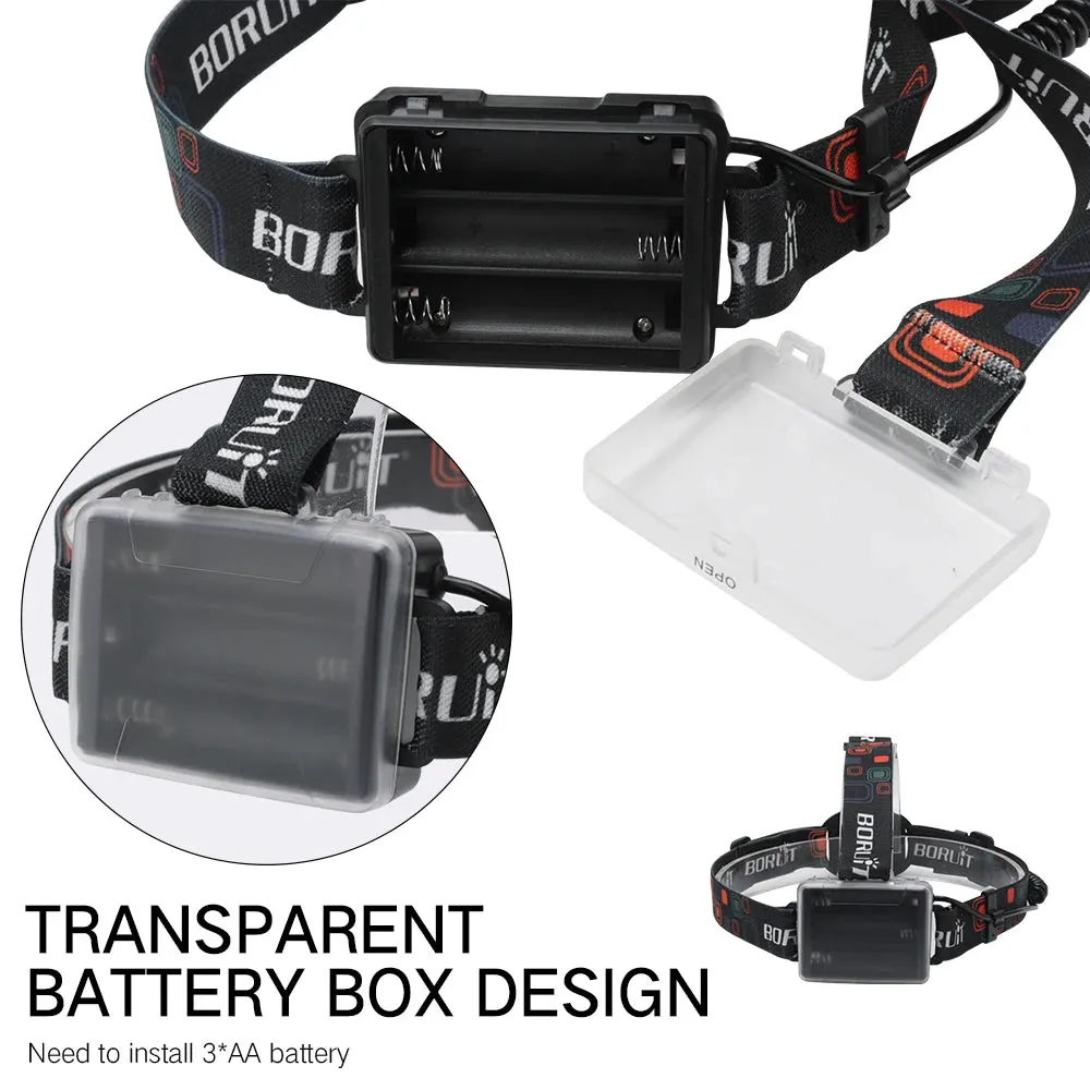 Zoom Headlamp LED Powerful Headlight Waterproof Head Torch Camping Hunting Flashlight Use AA Battery